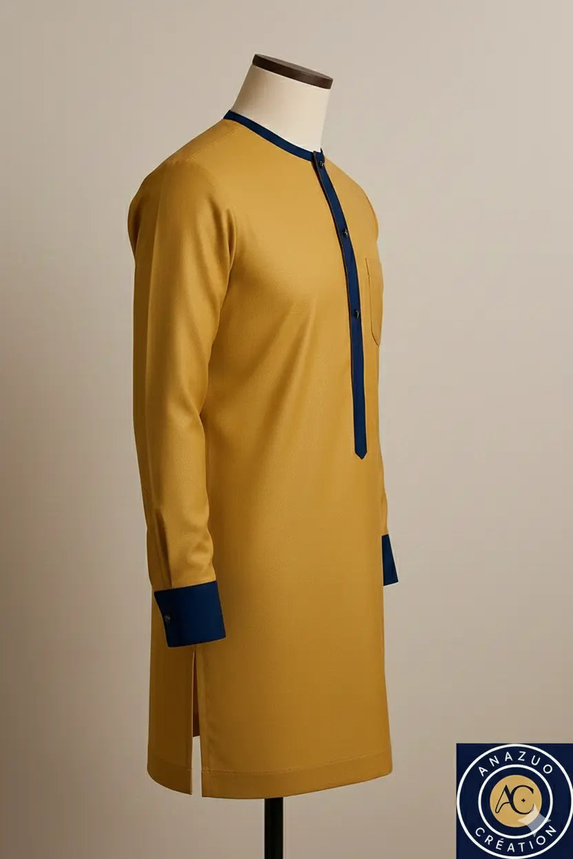 Men's Mustard & Navy Shirt