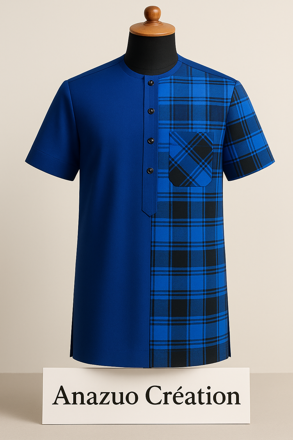 Tunique Homme Sénator à Manches Courtes Bleu Élite